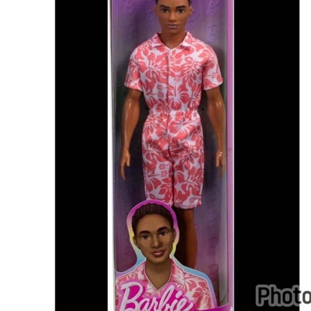 Fashionistas Ken Doll #235 with Braided Brown Hair Hawaiian Print